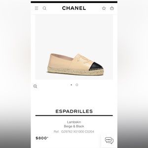 CHANEL LAMBSKIN ESPADRILLES